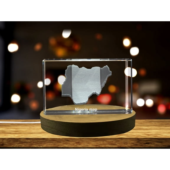 Nigeria 3D Engraved Crystal 3D Engraved Crystal Keepsake/Gift/Decor/Collectible/Souvenir