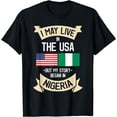 thumbnail image 1 of Nigeria American Flag USA Nigerian Roots Gifts T-Shirt, 1 of 3