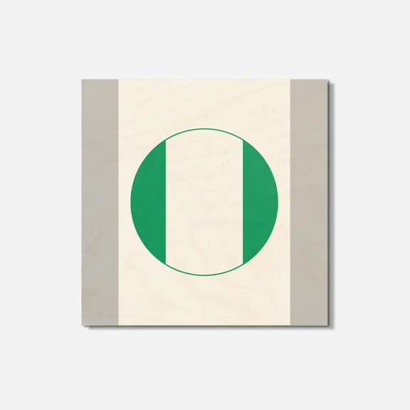 Nigeria Coat Of Arms 4'' X 4'' Square Wooden Coaster