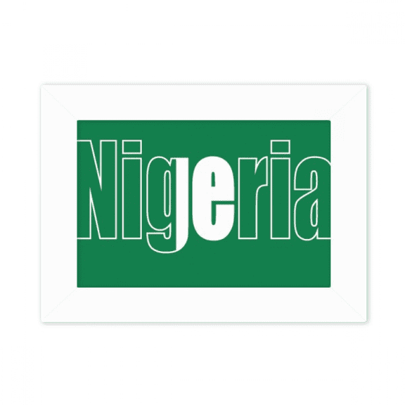 Nigeria Country Flag Name Photo Mount Frame Picture Art Painting Desktop 5x7 inch