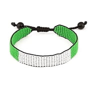 Nigeria Flag Bracelet Handmade Bracelet,Adjustable Beaded Boho-Style Rope Bangle with Patriotic Design