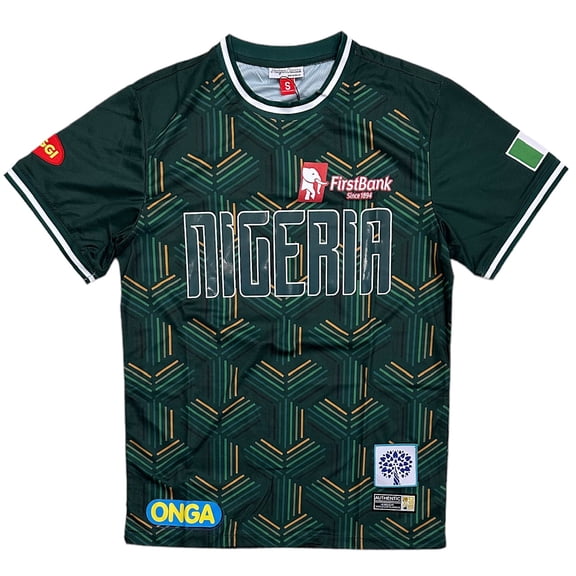 Nigeria International Team Men's 1990 Retro Soccer Jersey by Headgear Classics (Large, Green)