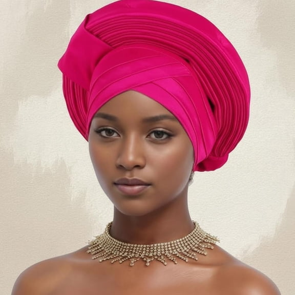 Nigeria Raw Silk Auto Geles Wedding Head Wraps Headwear Female Headbands African Headtie Hat Women's Head Tie