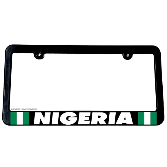Nigeria World Country Flag Car Truck Auto License Plate Frame