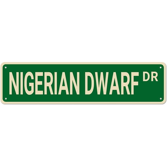 Nigerian Dwarf Dr Street Signs, Goat Sign Goat Gift Animal Signs Metal Tin Signs, Funny Wall Decor for Home/Bedroom/Man Cave/Bar/Pub 16x4 Inch