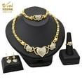 thumbnail image 1 of Nigerian Fashion Jewelry for Women - Necklace, Earrings, Bracelet and Ring Set in Gold or Silver, 1 of 26