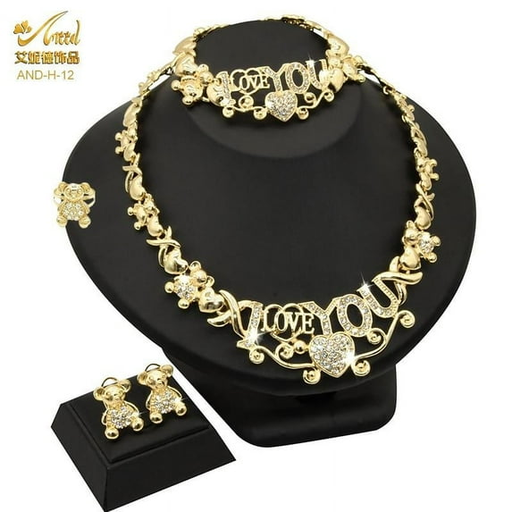 Nigerian Fashion Jewelry for Women - Necklace, Earrings, Bracelet and Ring Set