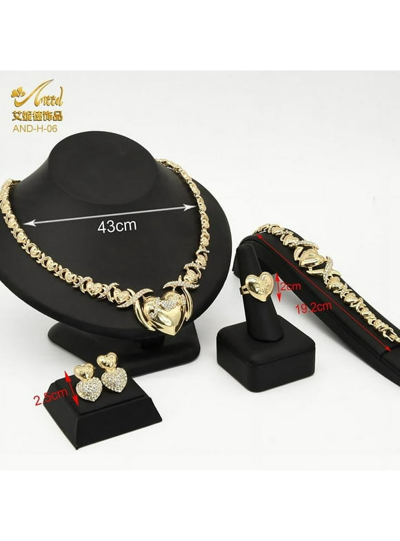 Nigerian Fashion Jewelry for Women - Necklace, Earrings, Bracelet and Ring Set