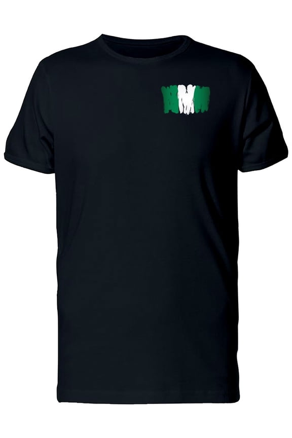 Nigerias Flag Painted With Brush T-Shirt Men -Image by Shutterstock, Male x-Large