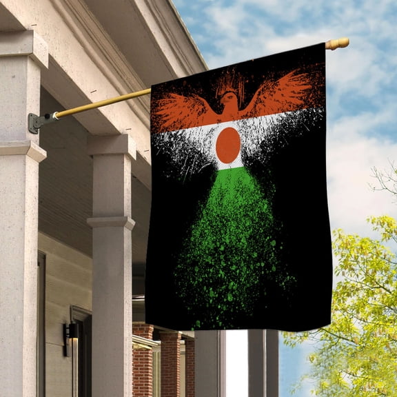 Nigerien Flag With Eagle Painting - Proud Niger House Flag (29.5x39.5) Double-Sided Decorative Polyester Indoor/Outdoor Flag