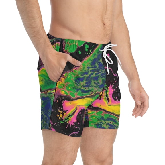 Crystal Elyse Night Out Swim Trunks, Men's Medium
