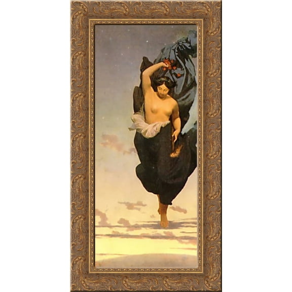 Night 15x24 Gold Ornate Wood Framed Canvas Art by Gerome, Jean Leon