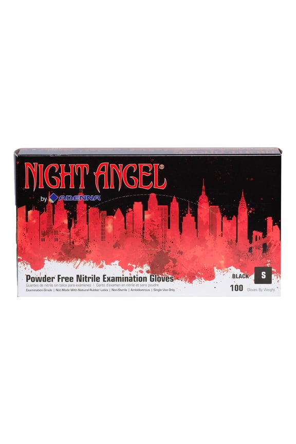 Night AngelĀ® Nitrile Powder Free 4 Mil Exam Gloves Black Sm - Case of 1000