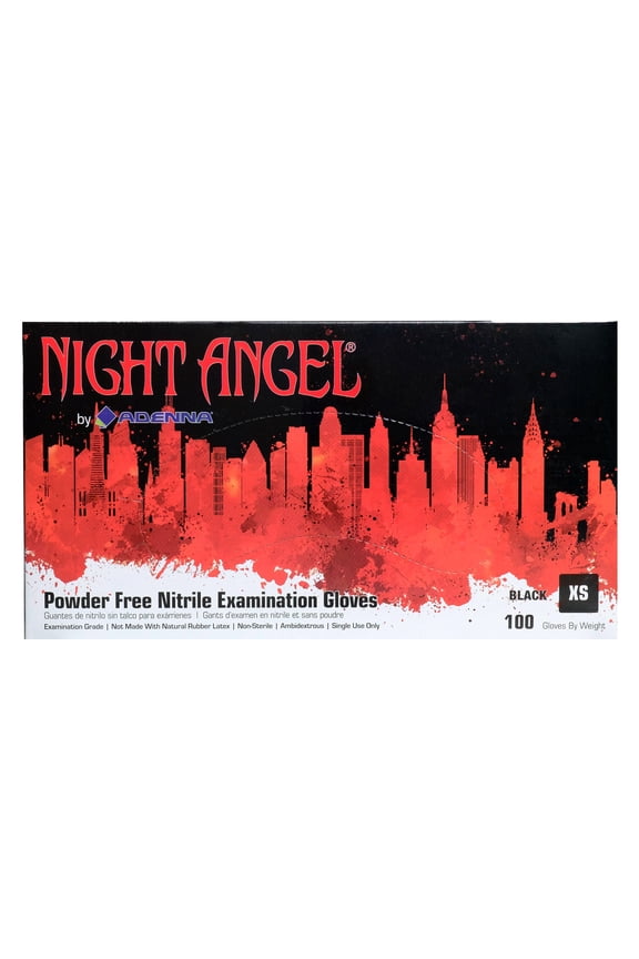 Night Angel® Nitrile Powder Free 4 Mil Exam Gloves Black XS - Case of 1000
