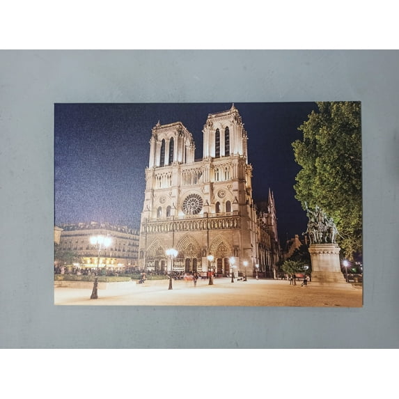 Night Art Canvas, Notre-Dame Printed Canvas, City Canvas, Paris Art Canvas, Cityscape Printed, France Art Canvas, Canvas Wall Decor - 3P-Rolled Canvas
