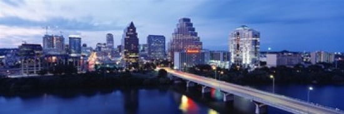 Night Austin Texas USA Canvas Art - Panoramic Images (18 x 7)