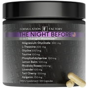 The Night Before: Sleep Aid & Stress Support Supplement, Relaxation & Recovery with Magnesium Glycinate, L-Theanine, Glycine, Lemon Balm & Lavender, 120 Capsules