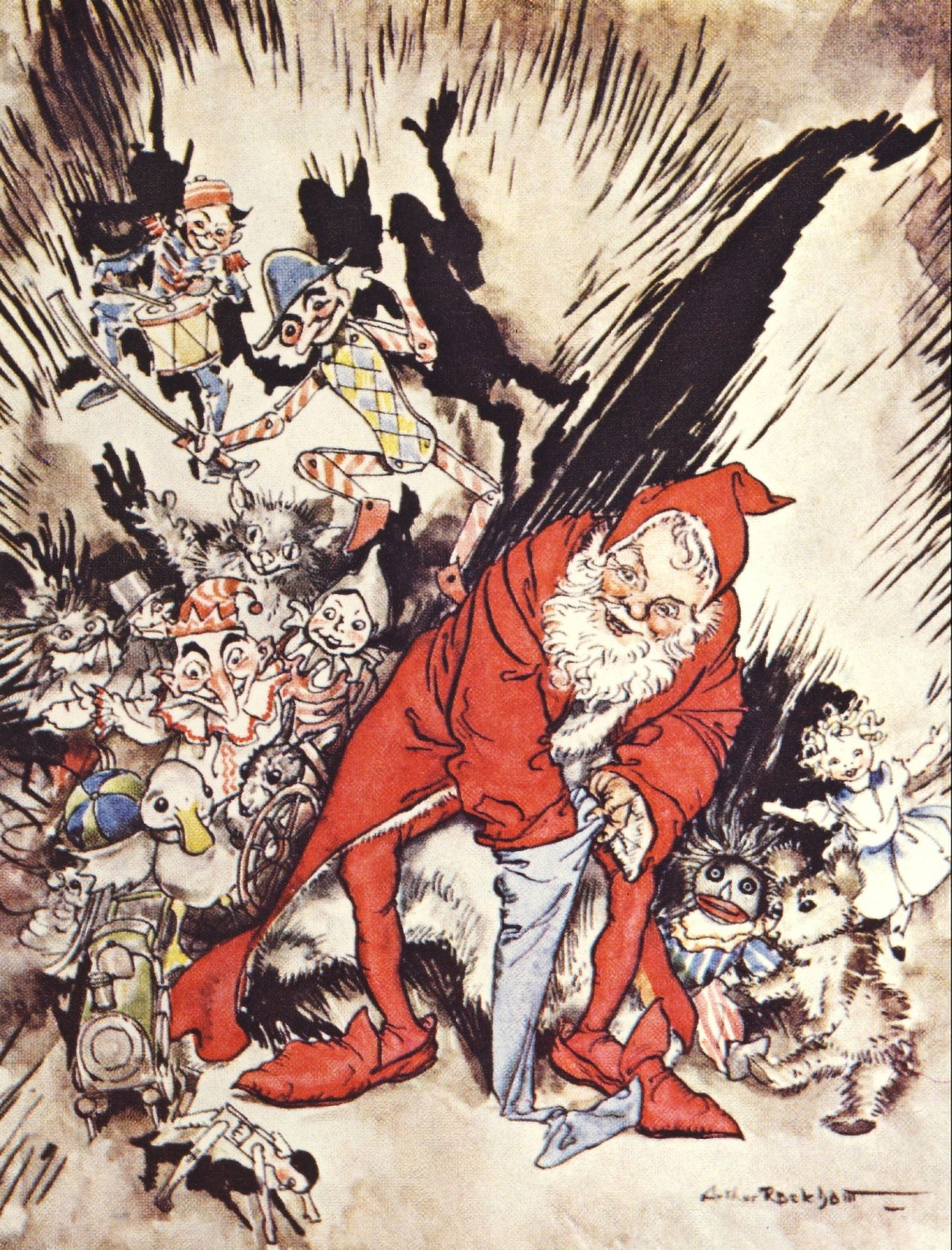 Night Before Christmas 1931 Santa Canvas Art - A Rackham (18 x 24)