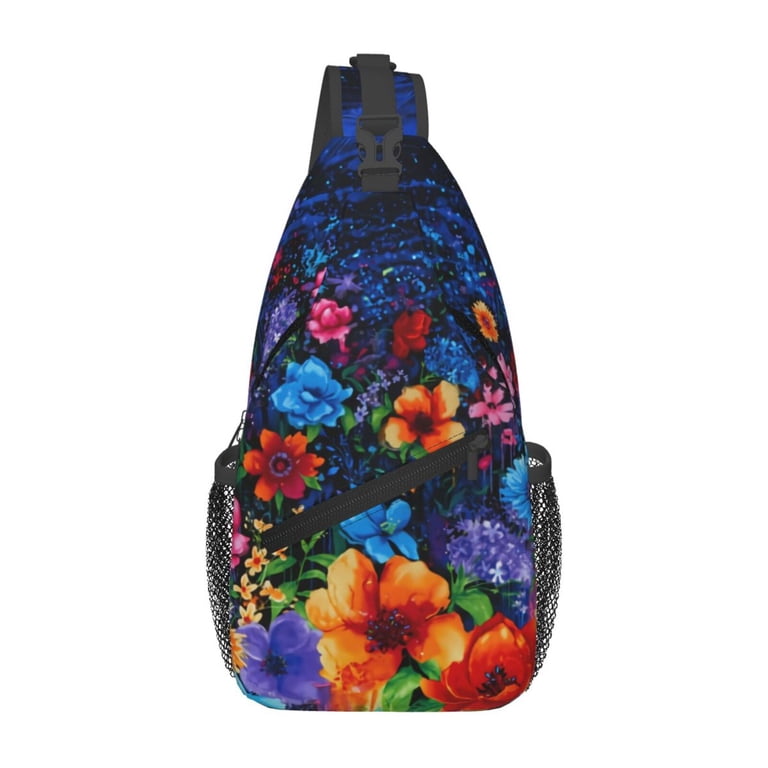 Night Bloom Floral Flowers Sling Bag Crossbody Chest  display picture 1