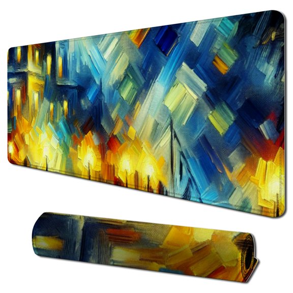 Night Boats Non-Slip Rubber Abstract Artwork Home Office Computer Laptop PC Mac Mouse Pad