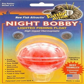 Night Bobby Lighted Fishing Float for Night Fishing, Orange, Large Round 