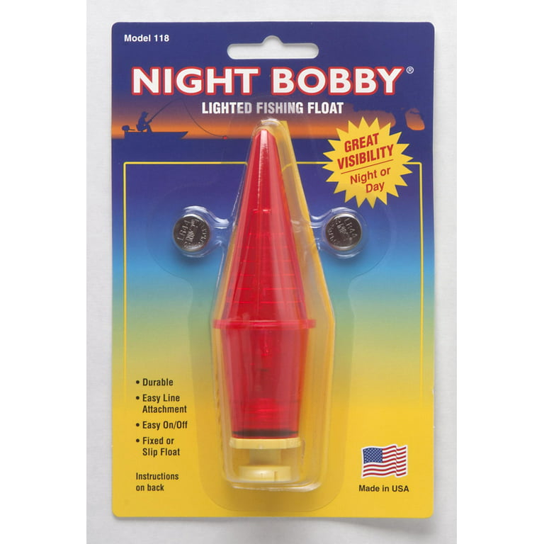 Night Bobby Lighted Fishing Float for Night Fishing, Red/Yellow