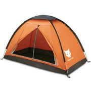 Night Cat Backpacking Tent for One 1 to 2 Persons Lightweight Waterproof Camping Hiking Tent for Adults Kids Scouts Easy Setup Single Layer 2.2x1.2m