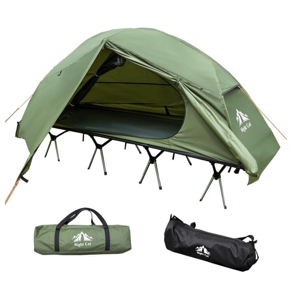Night Cat Camping Cot Tent Waterproof 1 Person Off-Road Combo