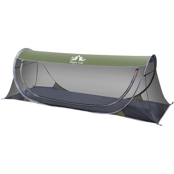 Night Cat Pop-up Mosquito Tent: 1 Person Camping Tent with Bug Screen Net