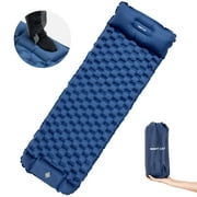 Night Cat Sleeping Air Pads with Pillow Inflatable, Foot Pump Inflation, Camping Mats for Backpacking Hiking Ultra-Light Compact Comfortable 77x25.5