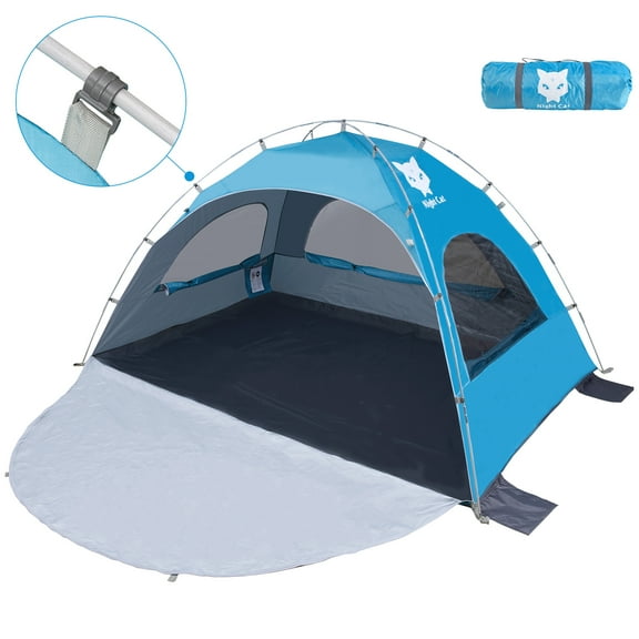 Night Cat UV Protection 7.2ft x 5ft Beach Tent, Blue
