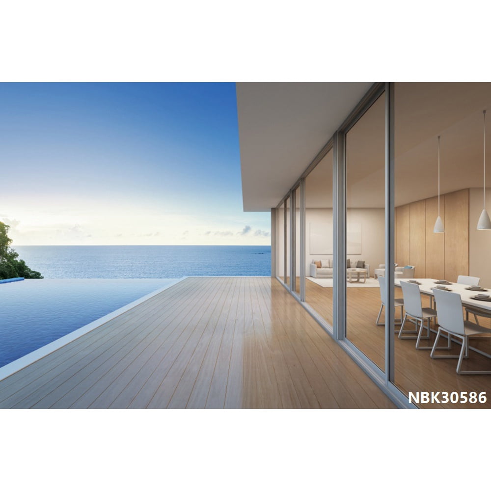 Night City Modern Buildings Curtain Window Interior Decor Photography ...