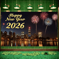 thumbnail image 1 of Night Cityscape Happy New Year Banner Glittering Fireworks Celebration Banner Festive Design for Party Decoration Holiday Event Celebration, 1 of 9