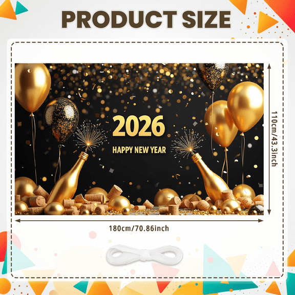 Night Cityscape Happy New Year Banner Glittering Fireworks Celebration Banner Festive Design for Party Decoration Holiday Event Celebration