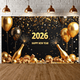 thumbnail image 1 of Night Cityscape Happy New Year Banner Glittering Fireworks Celebration Banner Festive Design for Party Decoration Holiday Event Celebration, 1 of 9