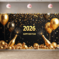 thumbnail image 1 of Night Cityscape Happy New Year Banner Glittering Fireworks Celebration Banner Festive Design for Party Decoration Holiday Event Celebration, 1 of 9