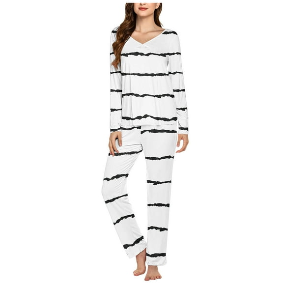 Night Clothes for Women Pajama Sets for Women Pajamas Ladies' Casual Solid Color Casual Top Pants Pajama Set