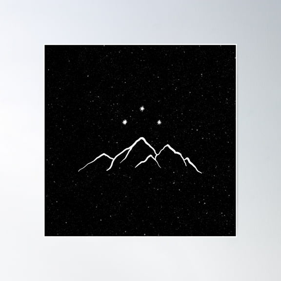 Night Court - Starry Black And White Poster Wall Art, Modern Wall Decor, 16x16 UNFRAMED