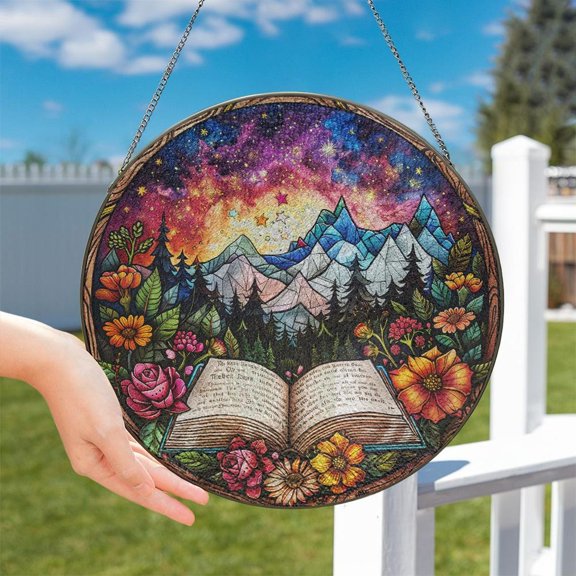 Night Court Suncatcher, Glass Window Hanging Decor, Bookish Home Accent v2, 3.5 in