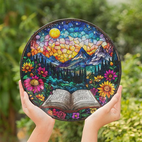 Night Court Suncatcher, Glass Window Hanging Decor, Bookish Home Accent v3, 3.5 in