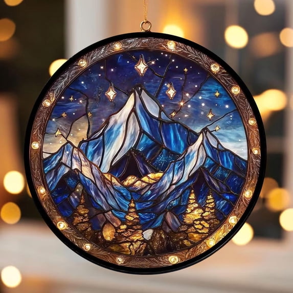 Night Court Velaris Glass Suncatcher v6, Starry City Bookish Decor, Fantasy Home Art, 7.9 in