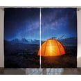 thumbnail image 1 of Ambesonne Night Curtains 2 Panel Set, Camp Tent Holiday Journey, 108" x 96", Blue Orange, 1 of 3