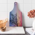 thumbnail image 1 of Night Cutting Board, Dreamlike Ethereal Sky with Moon Stars and Blooming Spring Tree Branches, Tempered Glass Cutting and Serving Board, Wine Bottle Shape, Blue Pale Pink Black, by Ambesonne, 1 of 1