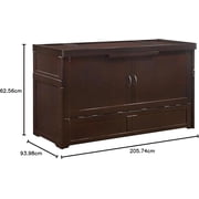 Night & Day Furniture Cube Cabinet Murphy Chest Bed With 6 InchMemory Foam Mattress Queen, Hickory Oak