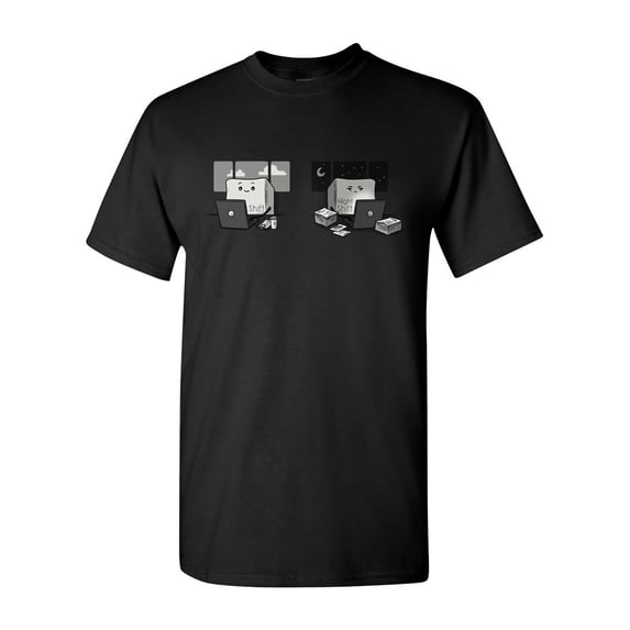 Night Day Shift Computer Key Call Center Salih Gonenli Artworks Funny DT Adult T-Shirt Tee