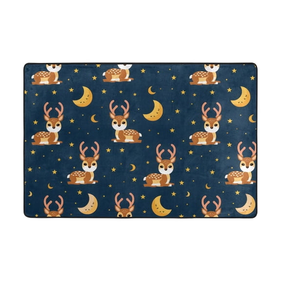 Night Dee Moon Pattern Rug 36x24in Memory Foam Absorbent Non Slip Plush for Bathroom Kitchen Entryway