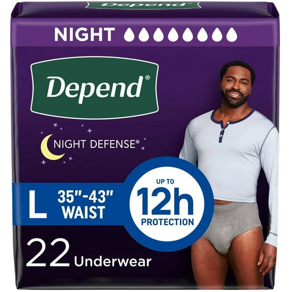 Night Defense Incontinence Disposable Underwear for Men - Overnight Absorbency