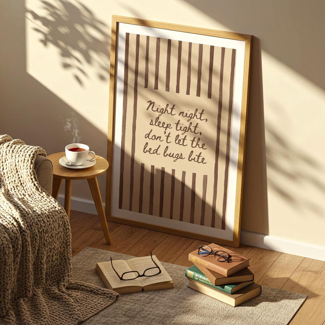 Night Dont Let The Bed Bugs Bite Wall Art Prints, Romantic, Love Quote ...