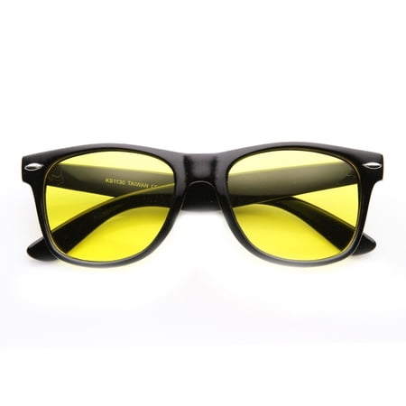Night-Driving Yellow Tinted Lens Horn Rim Glasses UV 53mm Width