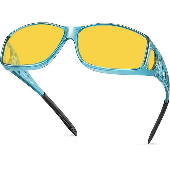 Night Driving Glasses Anti Glare Night Vision Yellow Tint Glare Reducing Fit Over Sunglasses Men Women